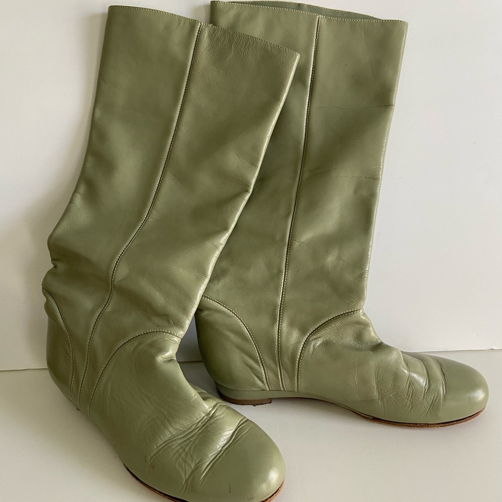 Rachel Comey Telegram Riding Boots in Sage Green - Picture 2 of 6